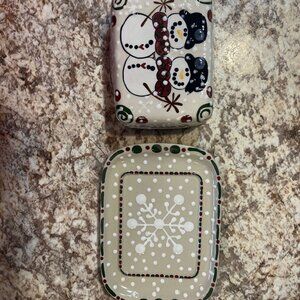 (2) Expressly Yours Square Christmas Bowls